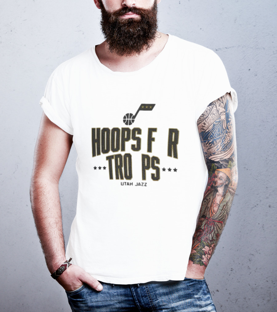 Utah Jazz NBA Basketball Hoops For Troops T-Shirt