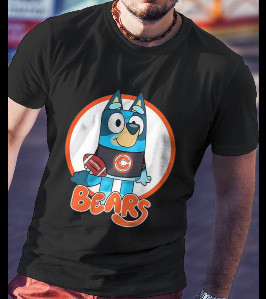 Bluey Bears Football Cartoon Character With C Logo T-Shirt