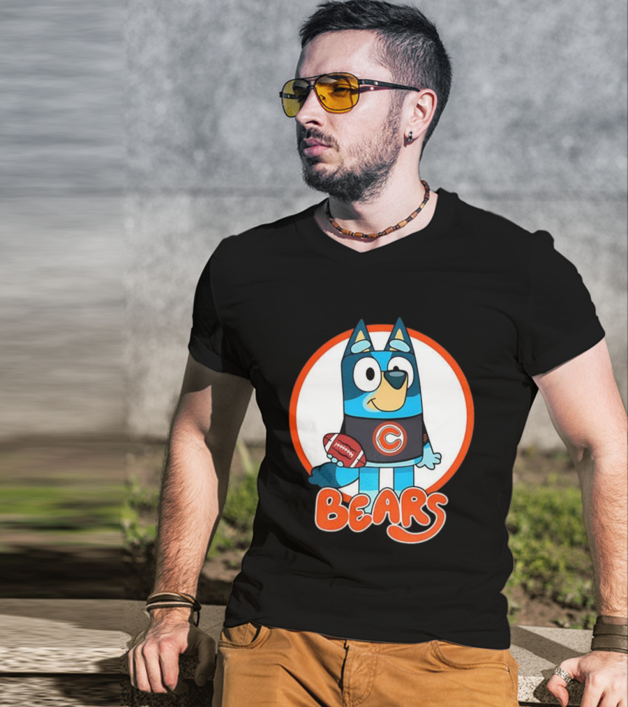 Bluey Bears Football Cartoon Character With C Logo T-Shirt