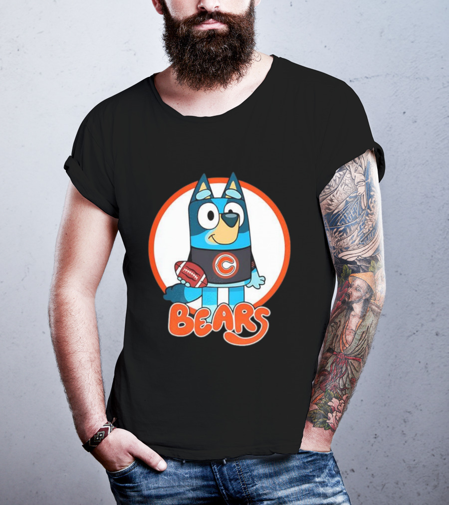 Bluey Bears Football Cartoon Character With C Logo T-Shirt