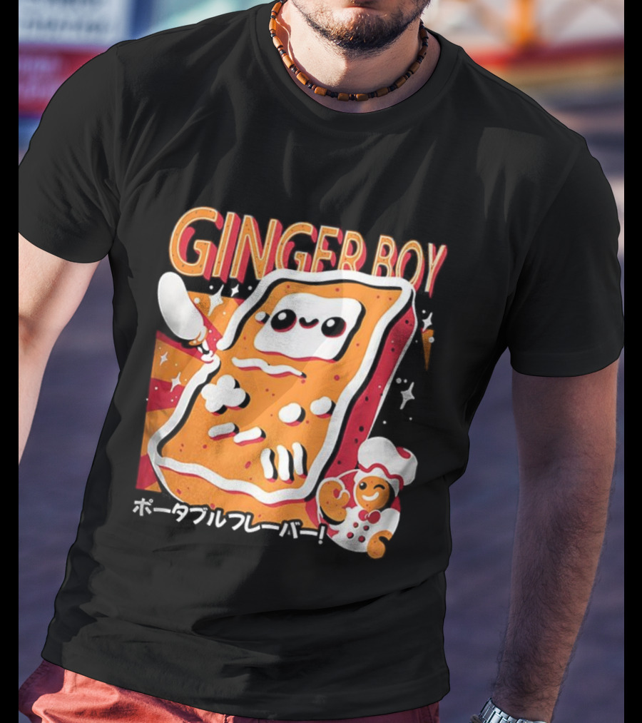 GingerBoy Gingerbread Handheld Game Console Christmas Portable Flavor Chef T-Shirt