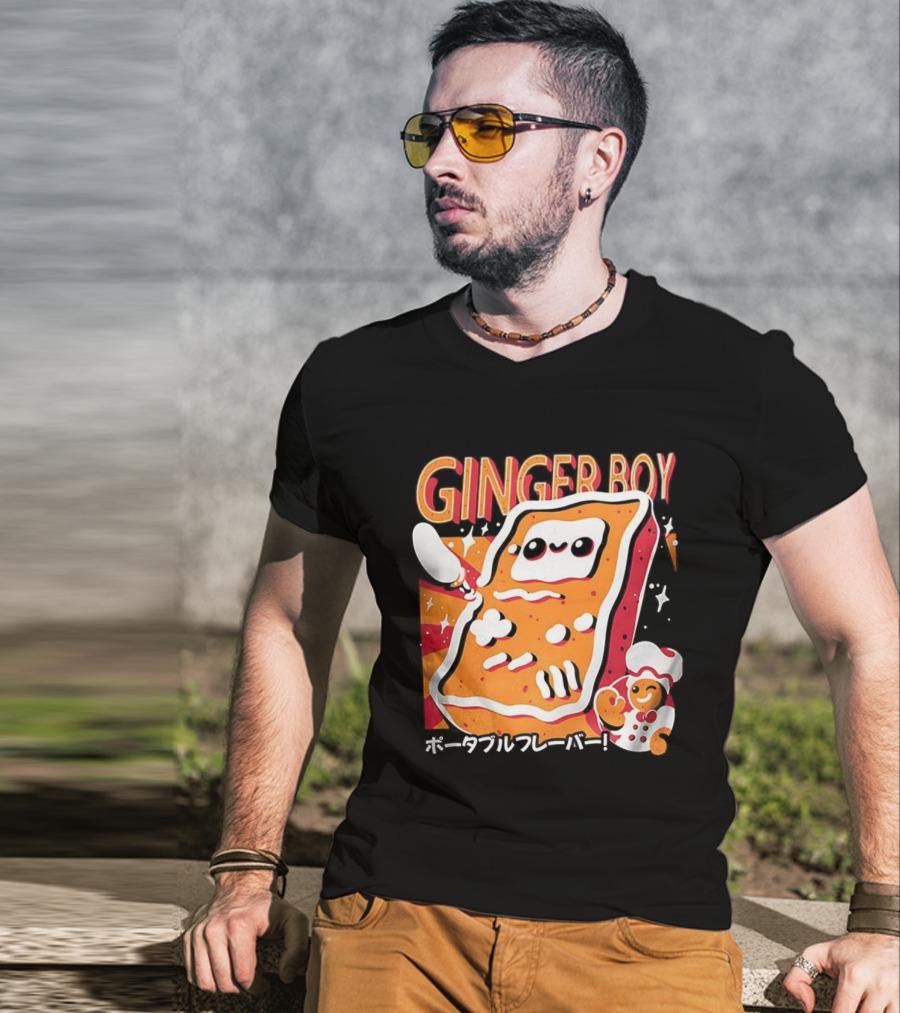 GingerBoy Gingerbread Handheld Game Console Christmas Portable Flavor Chef T-Shirt