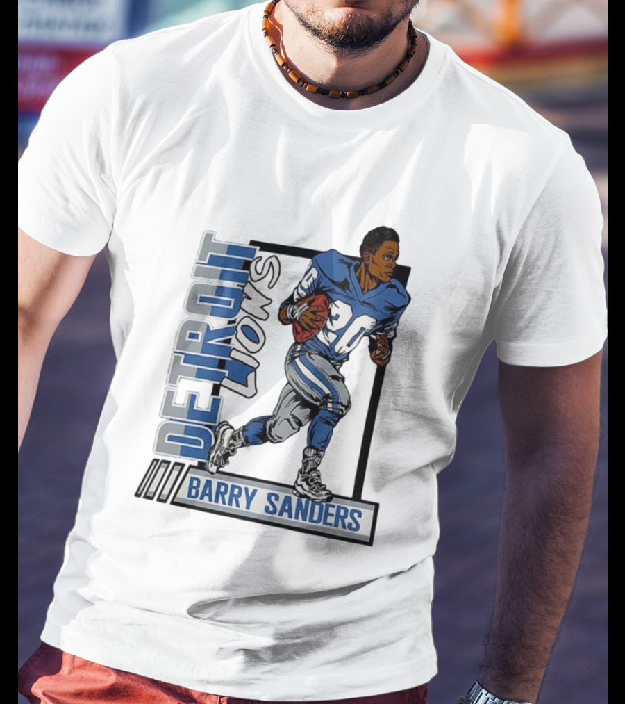 Barry Sanders Detroit Lions 20 Football Caricature T-Shirt