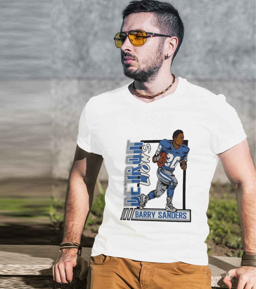 Barry Sanders Detroit Lions 20 Football Caricature T-Shirt