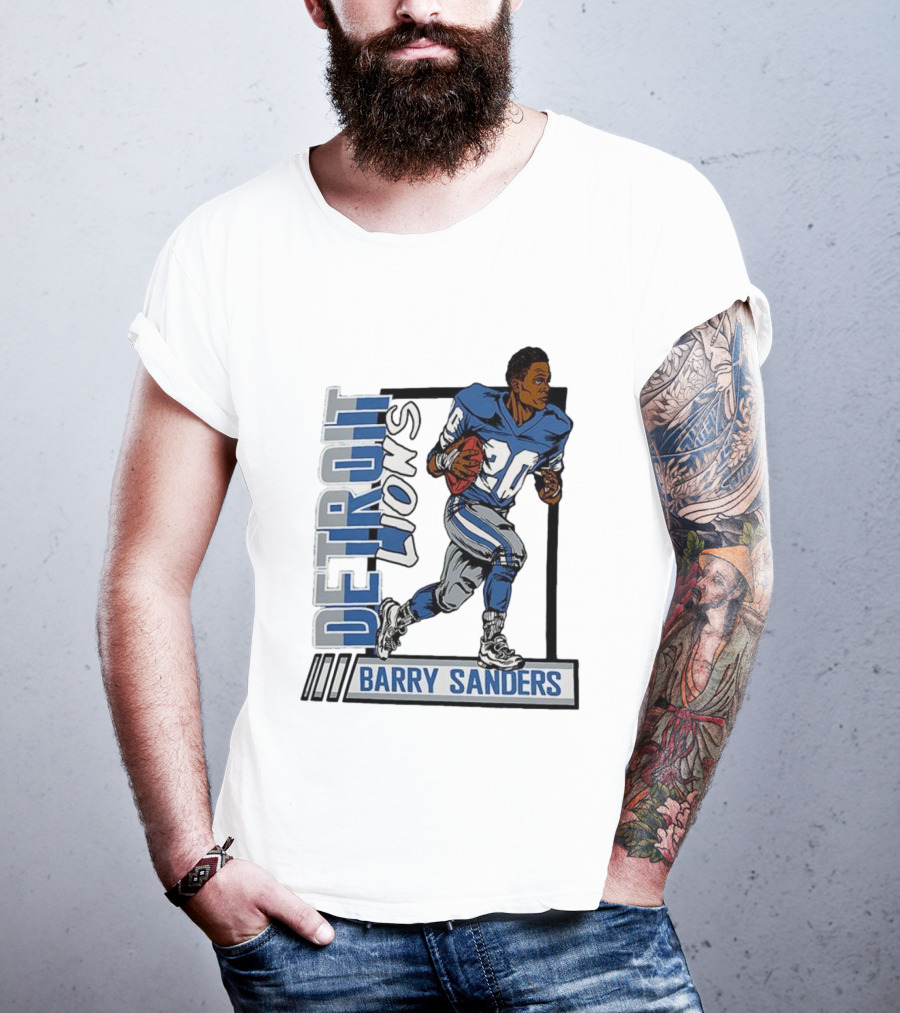 Barry Sanders Detroit Lions 20 Football Caricature T-Shirt