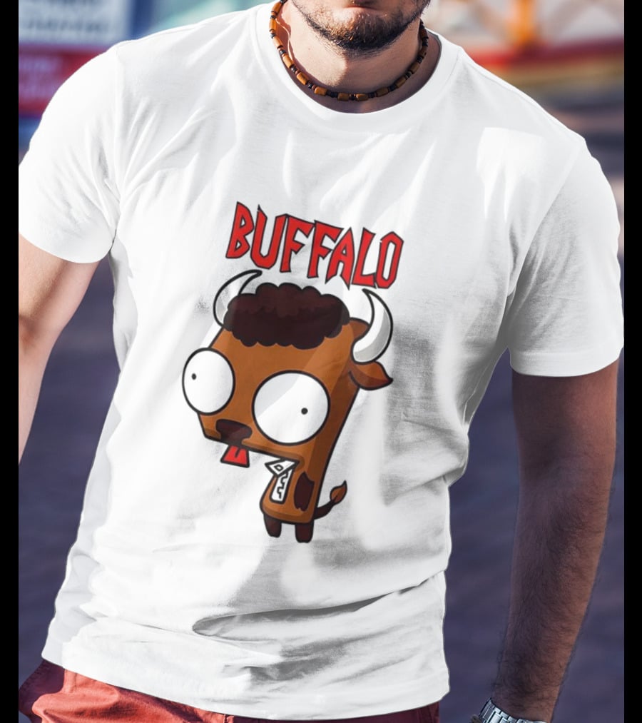 Buffalo Character With Horns And Big Eyes T-Shirt