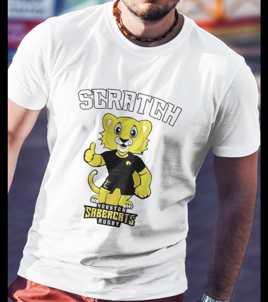 Houston SaberCats Rugby Scratch Mascot T-Shirt