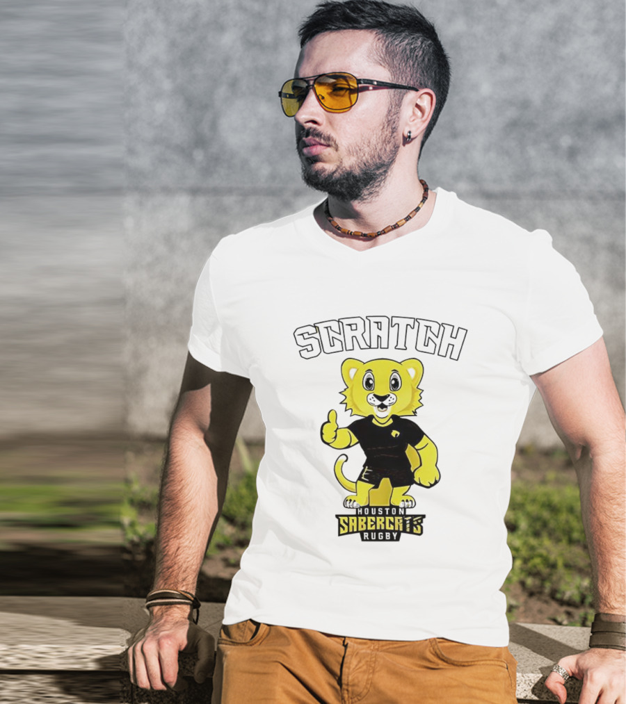 Houston SaberCats Rugby Scratch Mascot T-Shirt