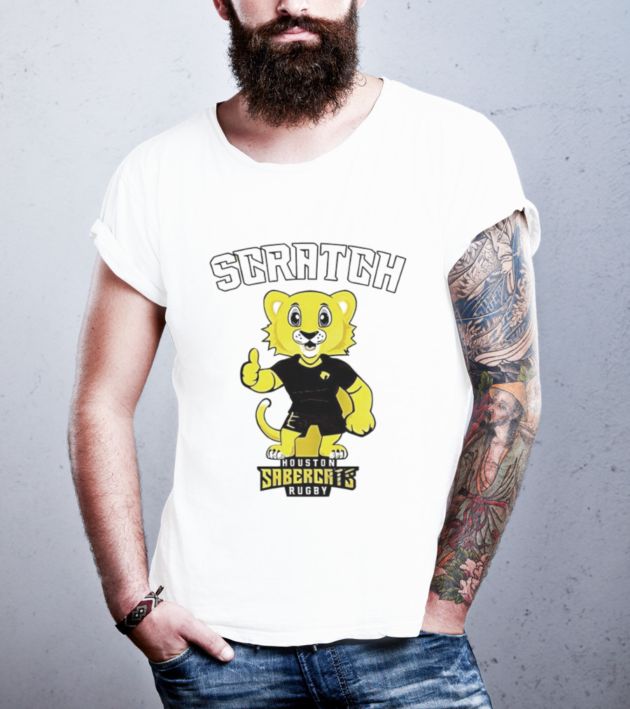 Houston SaberCats Rugby Scratch Mascot T-Shirt