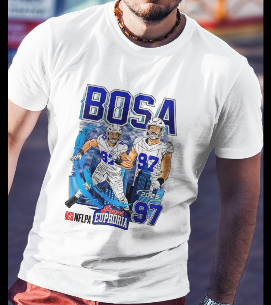 Bosa NFLPA Football 2025 Planet Euphoria Number 97 Skyline T-Shirt