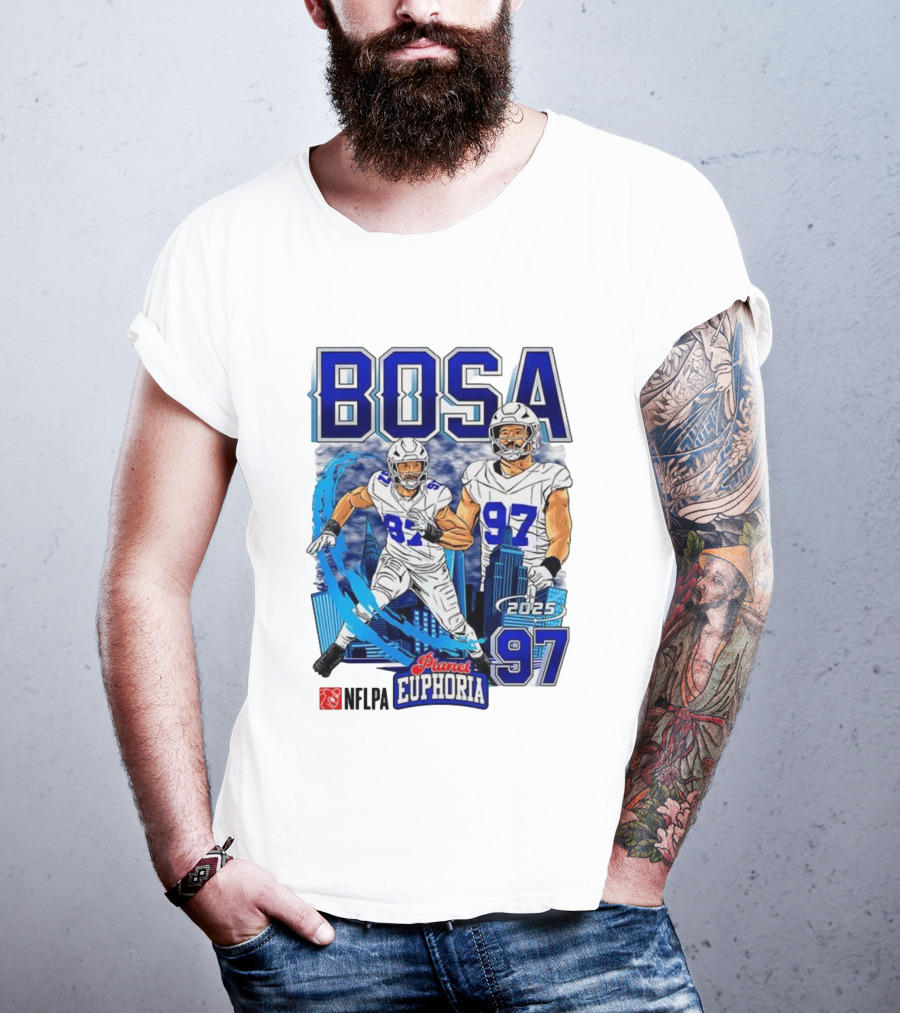 Bosa NFLPA Football 2025 Planet Euphoria Number 97 Skyline T-Shirt