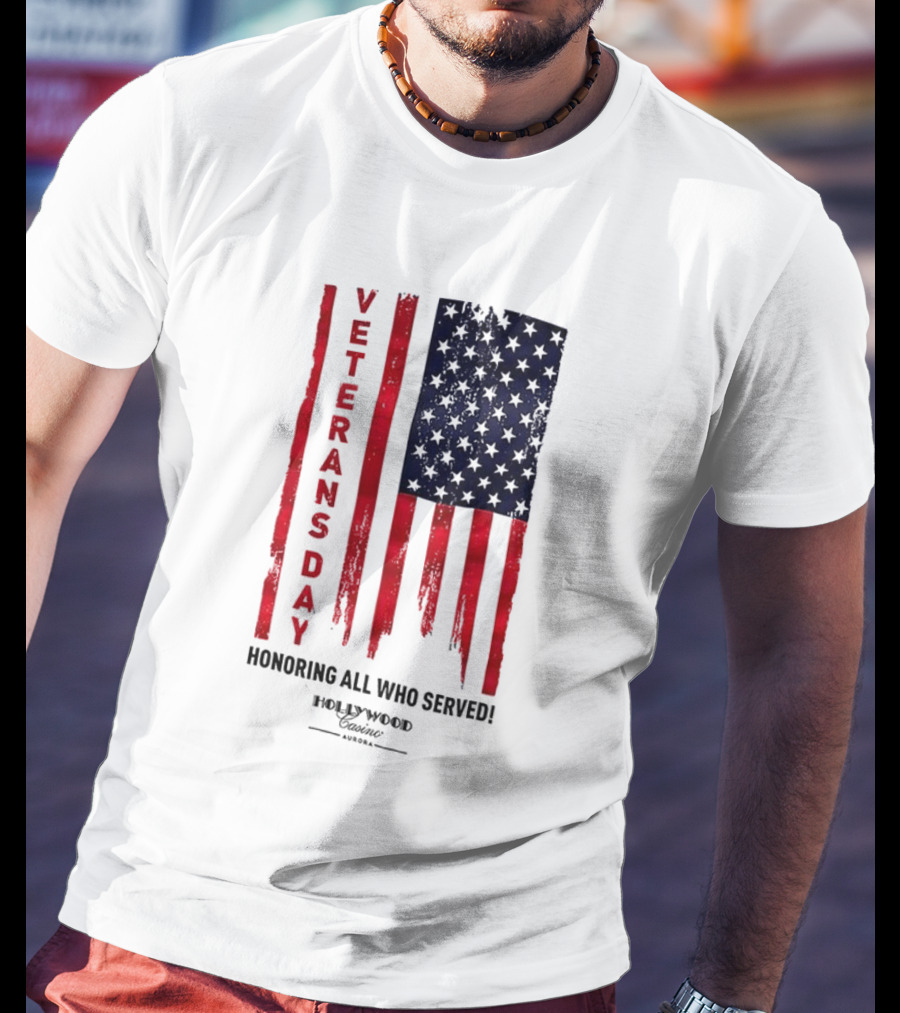 Veterans Day Honoring All Who Served Hollywood Flag Stars And Stripes T-Shirt