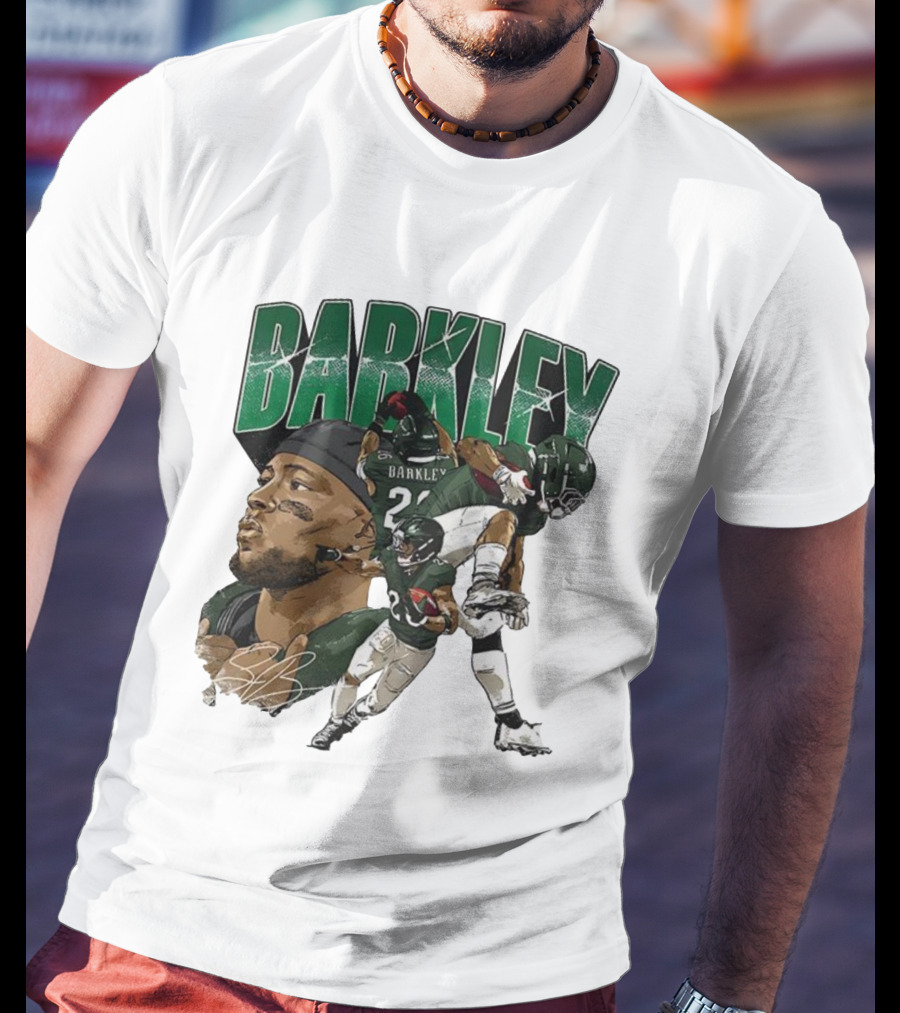 Barkley Saquon Football Player Signature Philadelphia Eagles T-Shirt