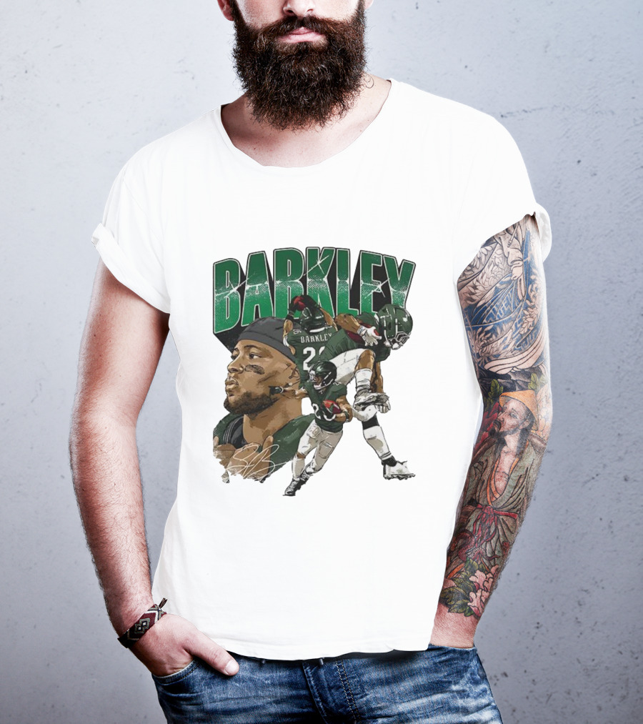 Barkley Saquon Football Player Signature Philadelphia Eagles T-Shirt