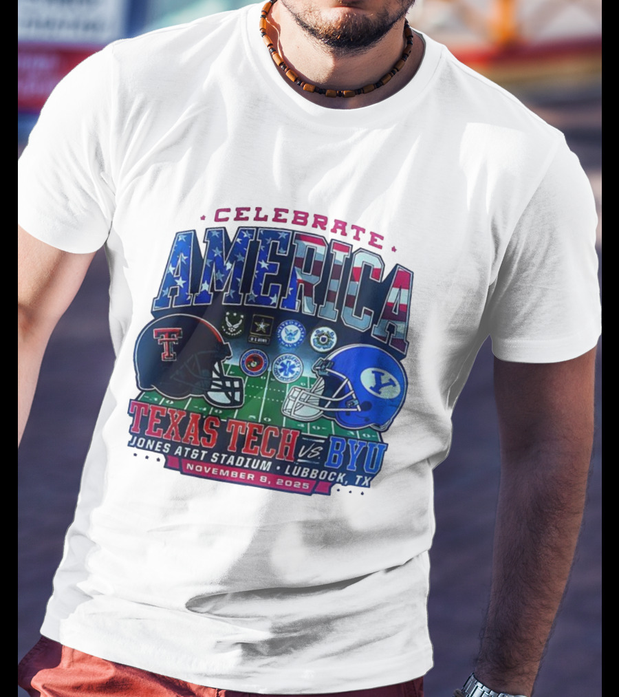 Texas Tech Vs BYU Celebrate America November 8 2025 Jones AT&T Stadium Lubbock T-Shirt