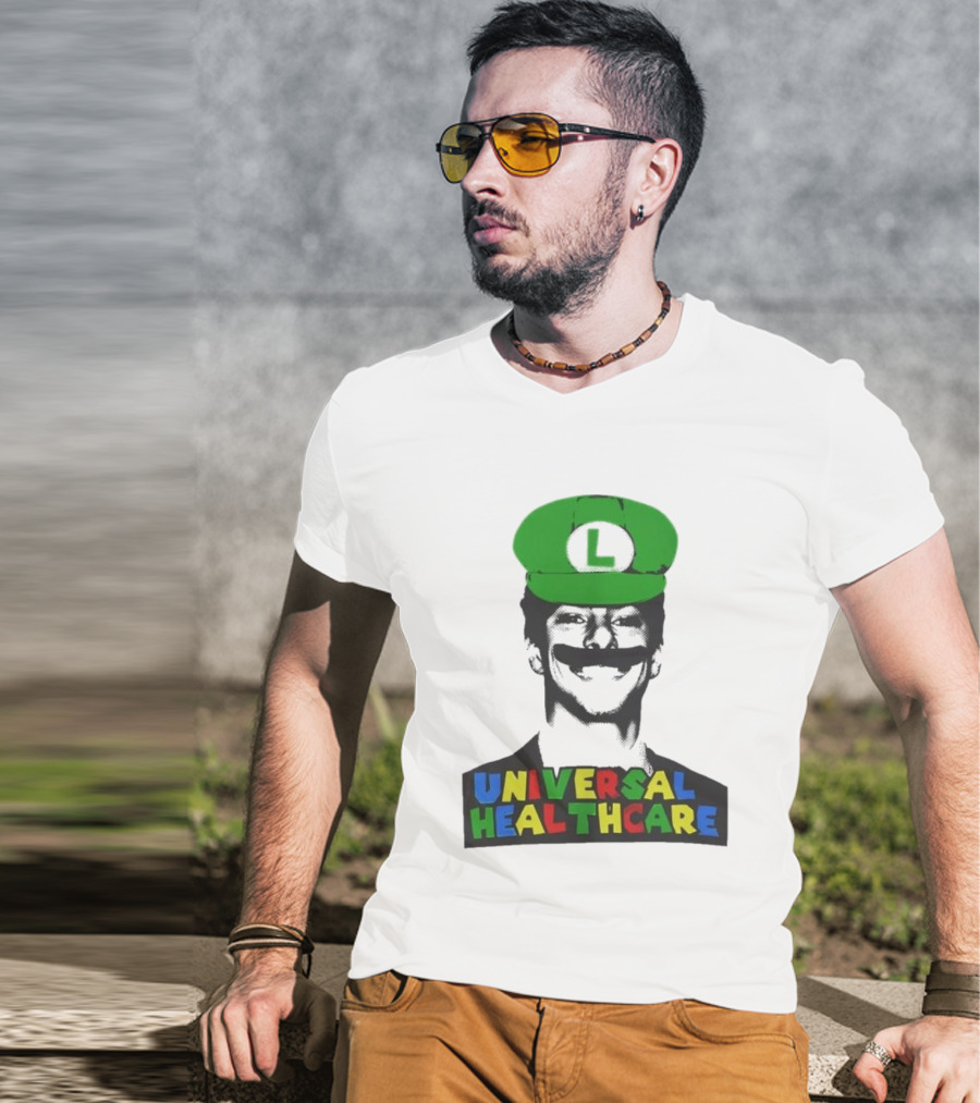 Luigi Mangione Universal Healthcare Mario Bros Green Hat T-Shirt