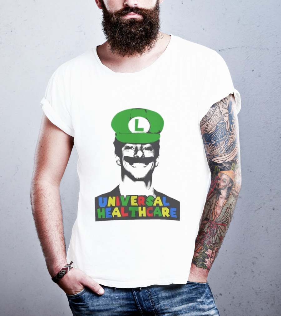 Luigi Mangione Universal Healthcare Mario Bros Green Hat T-Shirt