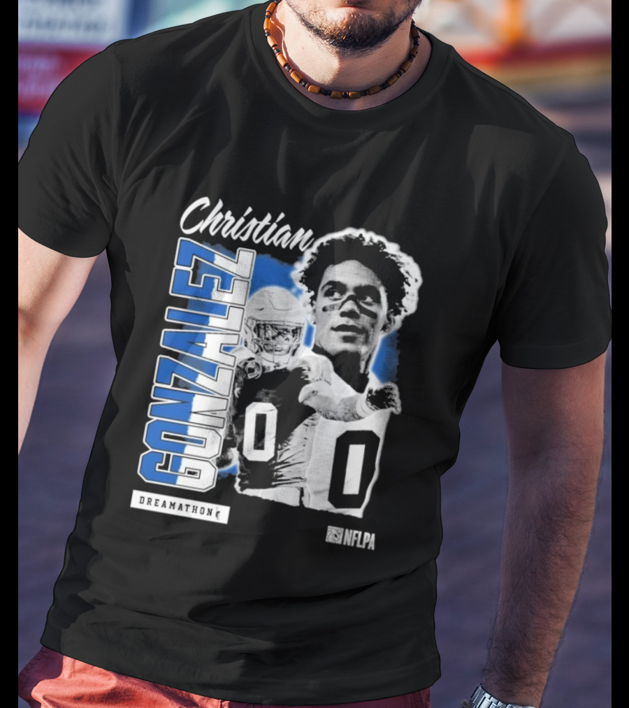 Christian Gonzalez NFLPA Dreamathon Football Athlete T-Shirt