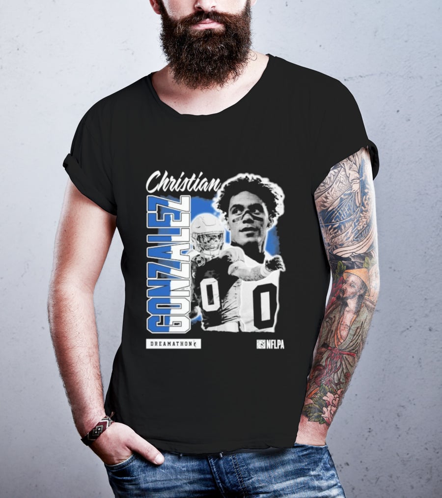 Christian Gonzalez NFLPA Dreamathon Football Athlete T-Shirt