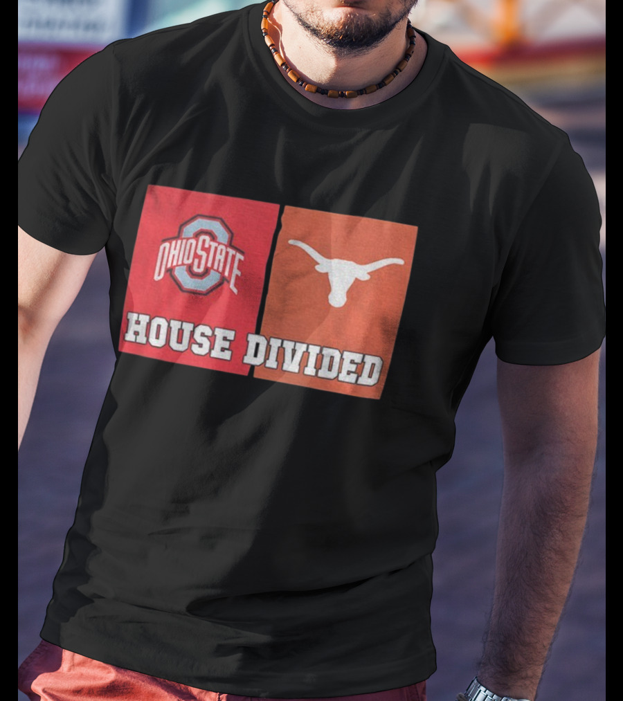 Ohio State Buckeyes Texas Longhorns House Divided T-Shirt