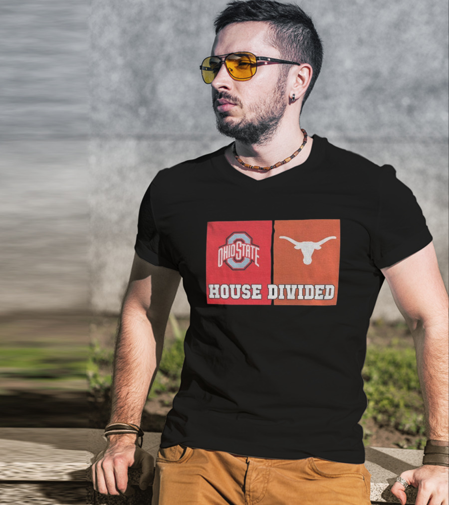 Ohio State Buckeyes Texas Longhorns House Divided T-Shirt