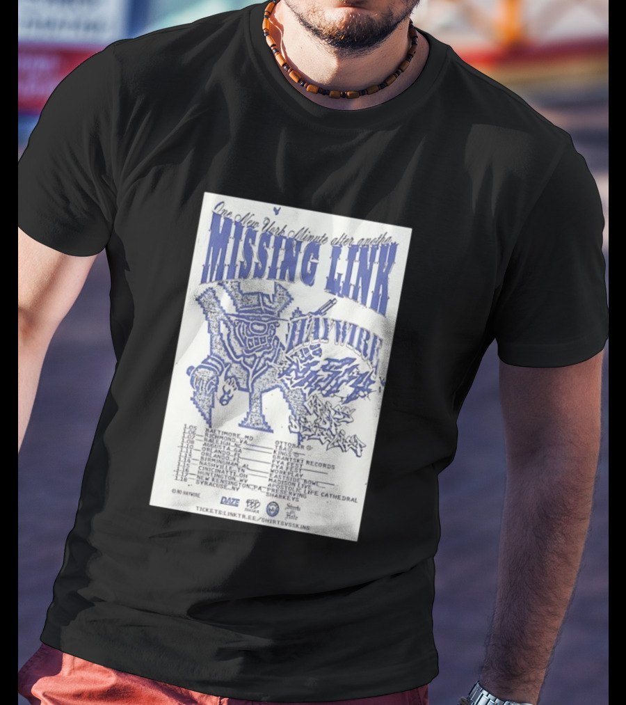 Missing Link One New York Minute Tour 2026 Dates All-City Show Locations T-Shirt