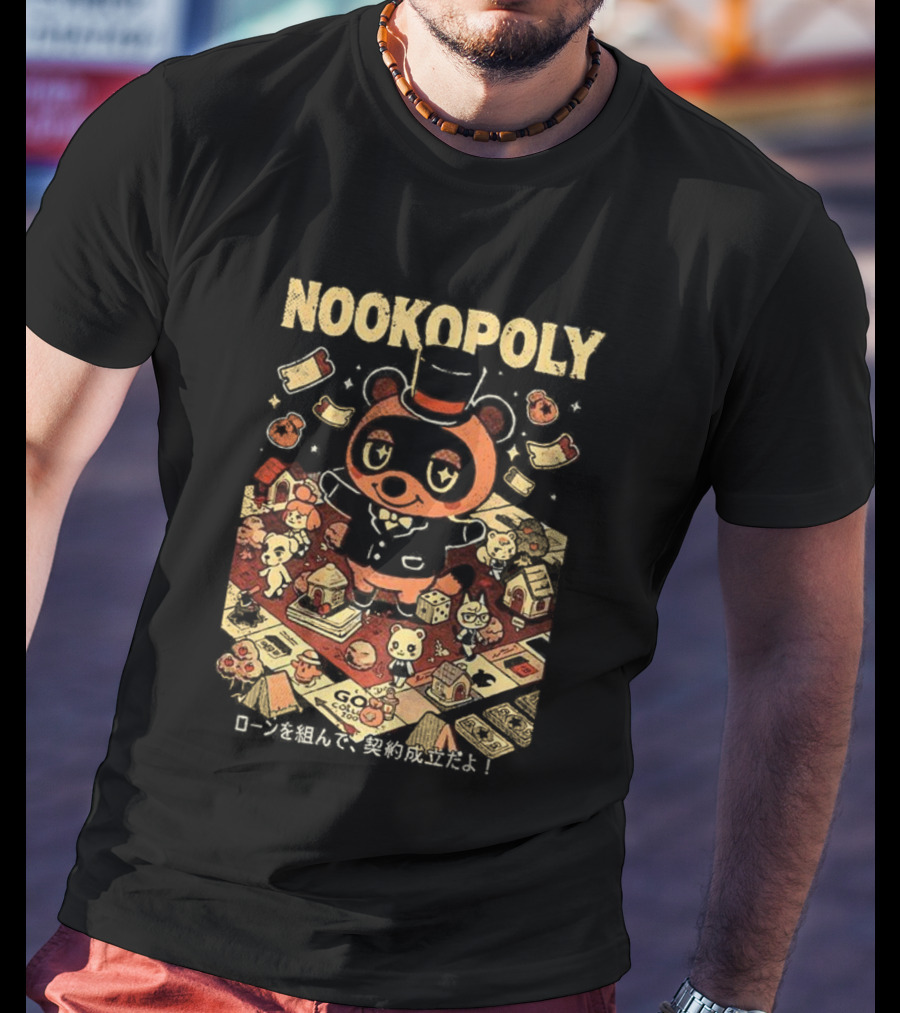 Nookopoly Animal Crossing Monopoly Game Crossover With Tom Nook In Top Hat T-Shirt