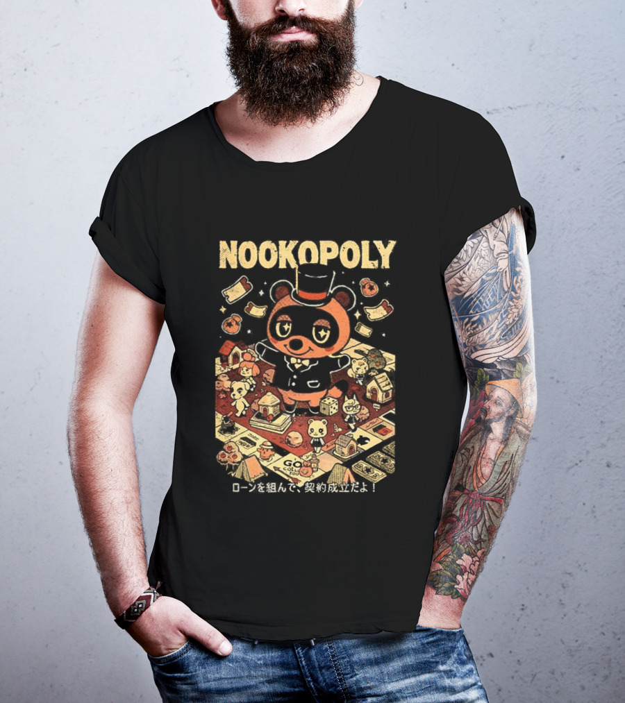 Nookopoly Animal Crossing Monopoly Game Crossover With Tom Nook In Top Hat T-Shirt