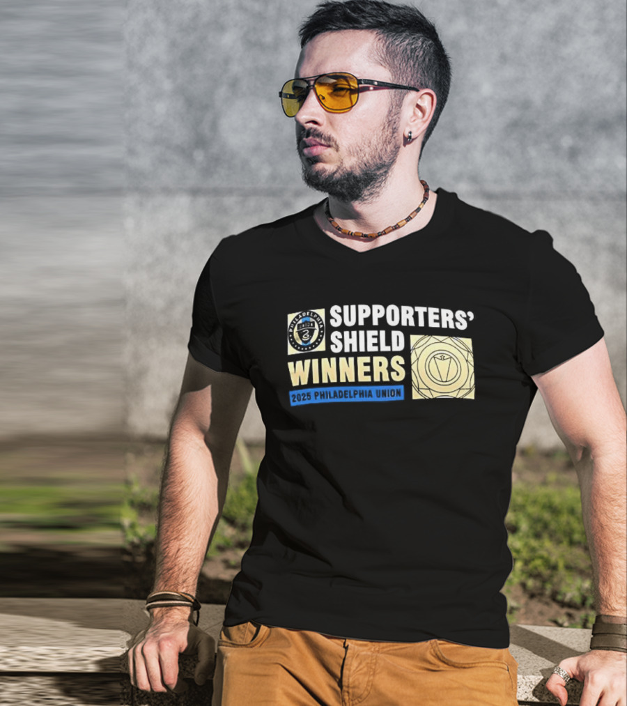 Philadelphia Union MLS 2025 Supporters’ Shield Winners Badge T-Shirt