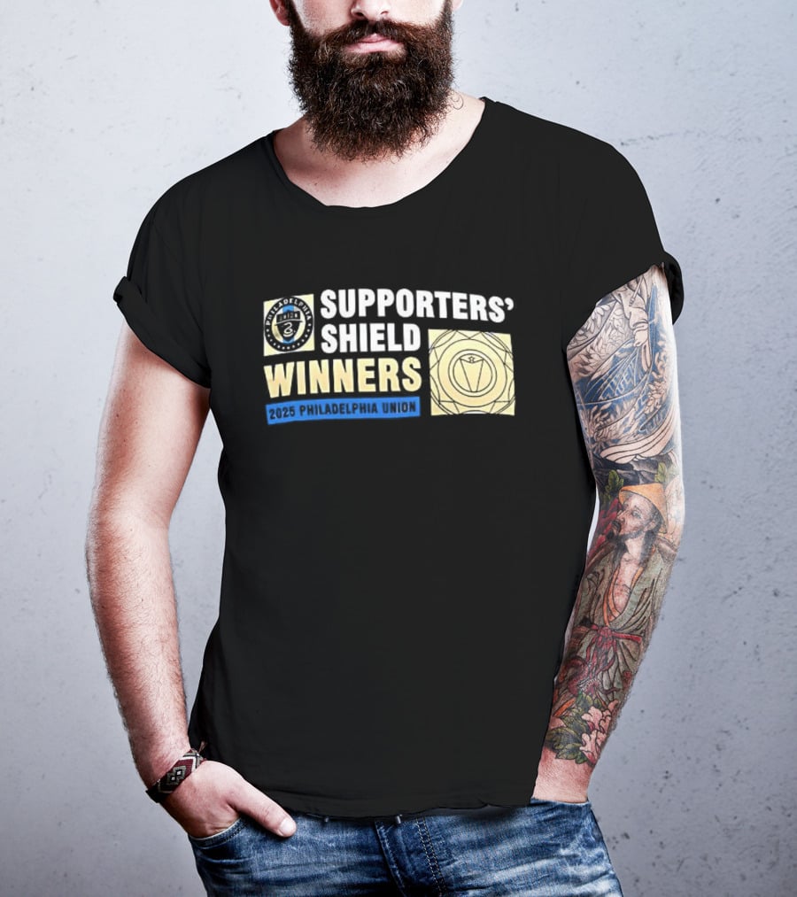 Philadelphia Union MLS 2025 Supporters’ Shield Winners Badge T-Shirt