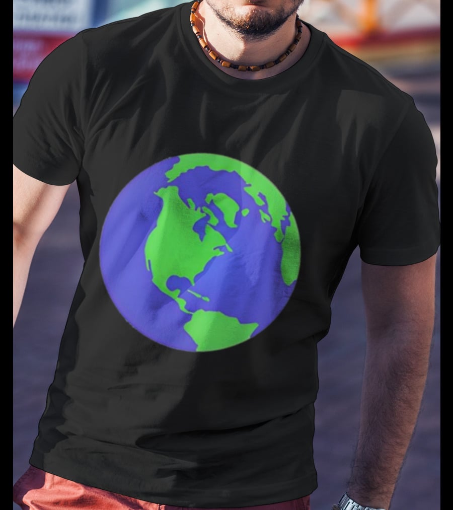The Office Earth Globe Blue Green Map Design T-Shirt