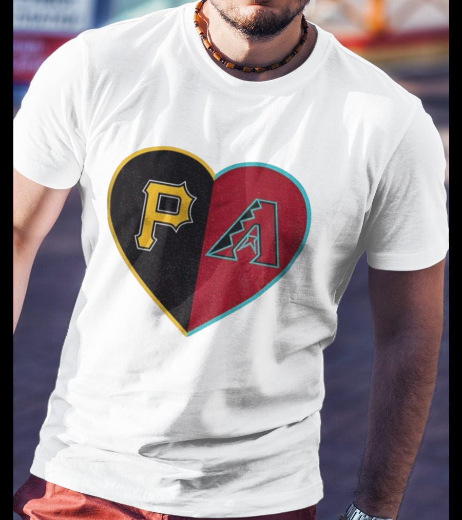 Pittsburgh Pirates Arizona Diamondbacks Split Heart Personalized T-Shirt
