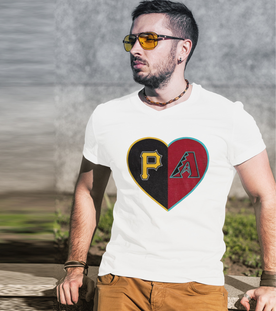Pittsburgh Pirates Arizona Diamondbacks Split Heart Personalized T-Shirt