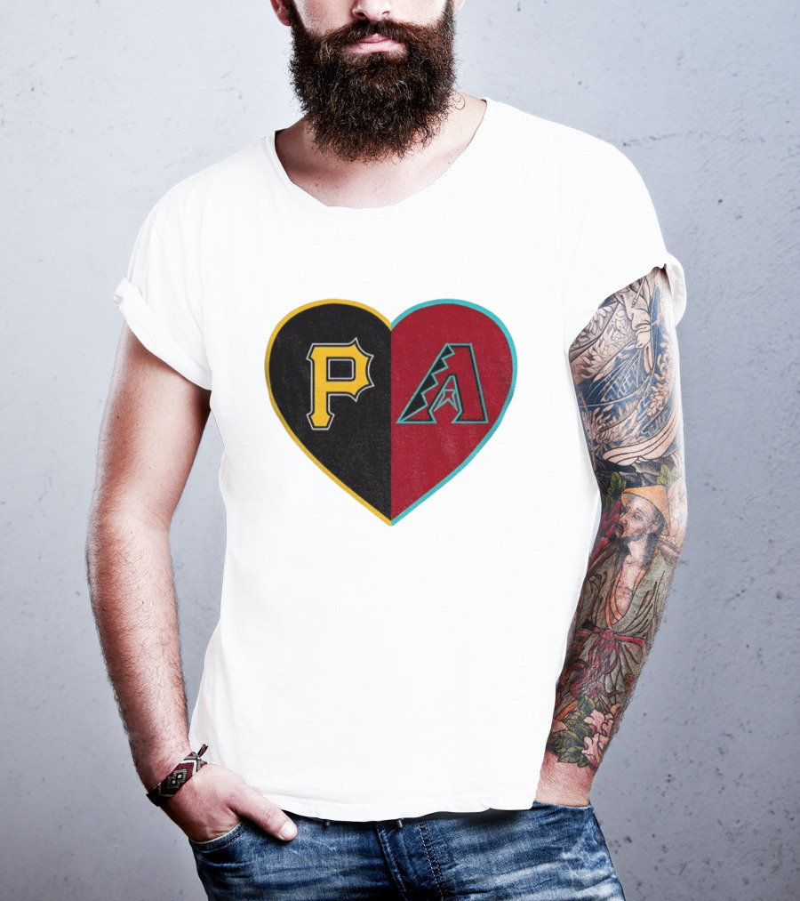 Pittsburgh Pirates Arizona Diamondbacks Split Heart Personalized T-Shirt