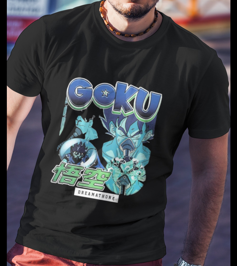 Goku Dreamathon Dragon Ball Blue Aura Kamehameha Burst T-Shirt