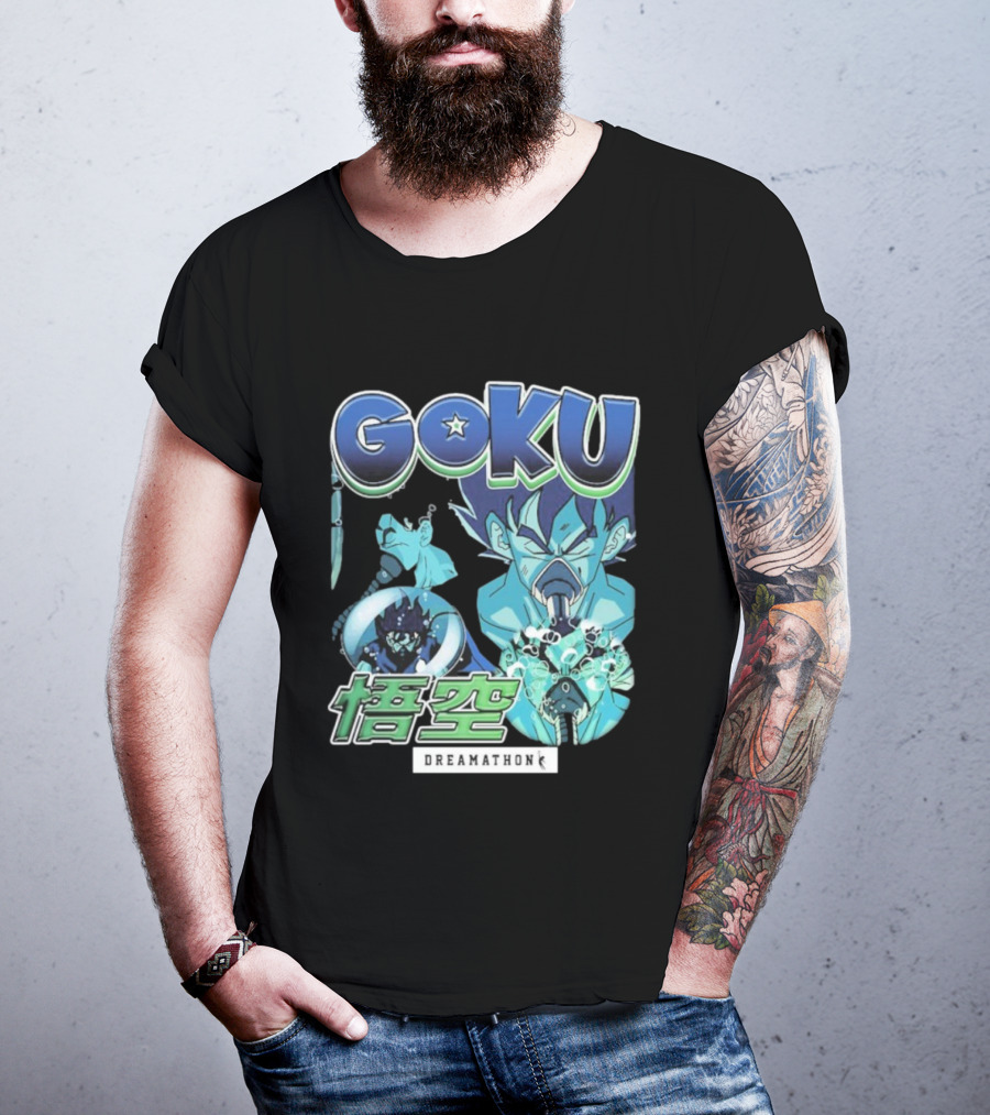 Goku Dreamathon Dragon Ball Blue Aura Kamehameha Burst T-Shirt