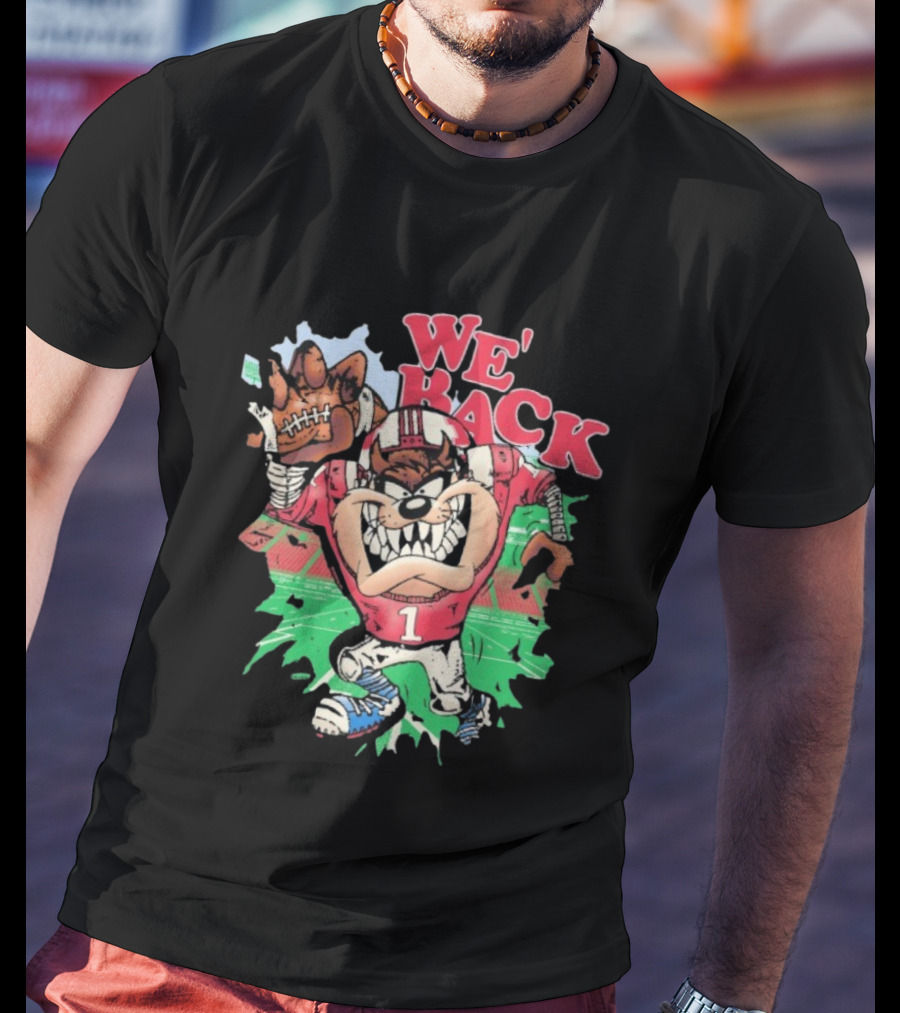 We’re Back Nebraska Cornhuskers Taz Tasmanian Devil Football Mascot T-Shirt