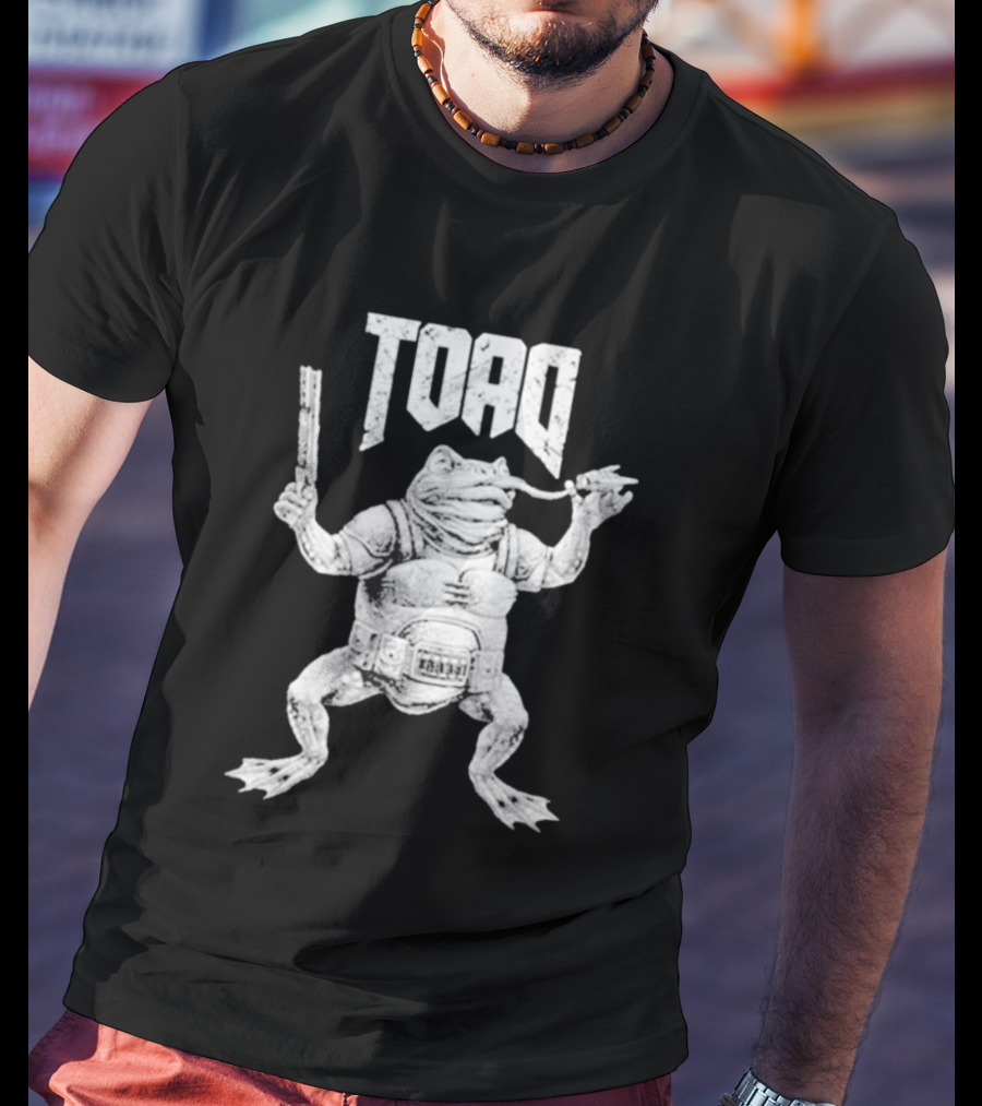 Toad Frog Warrior With Gun And Sword T-Shirt