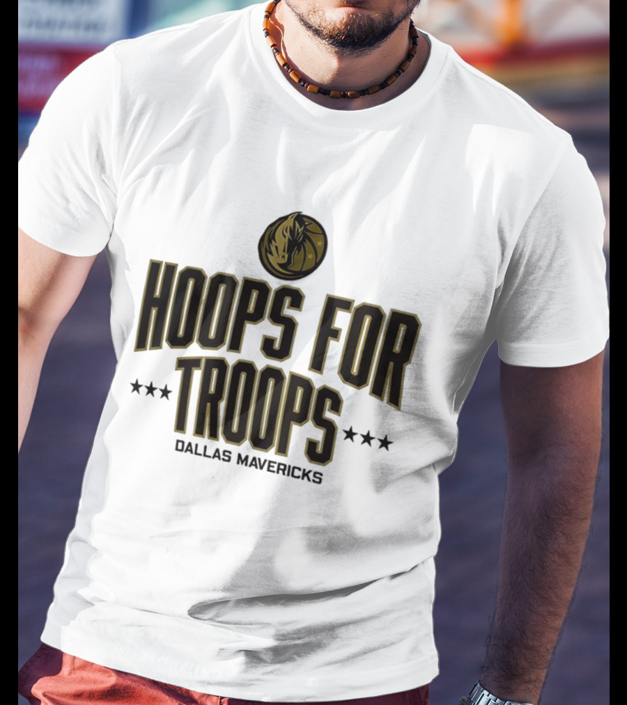 Dallas Mavericks Hoops For Troops Basketball Event With Stars T-Shirt