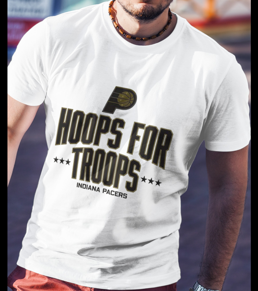 Indiana Pacers Hoops For Troops Stars Basketball T-Shirt