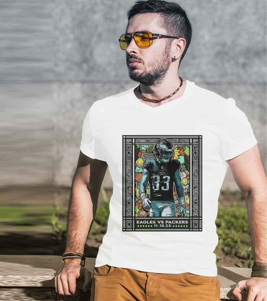 Eagles Vs Packers November 10 2025 Football Number 33 Philadelphia T-Shirt