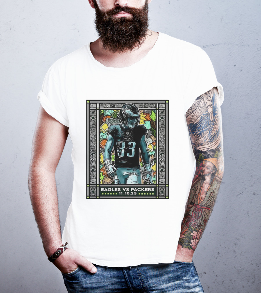 Eagles Vs Packers November 10 2025 Football Number 33 Philadelphia T-Shirt
