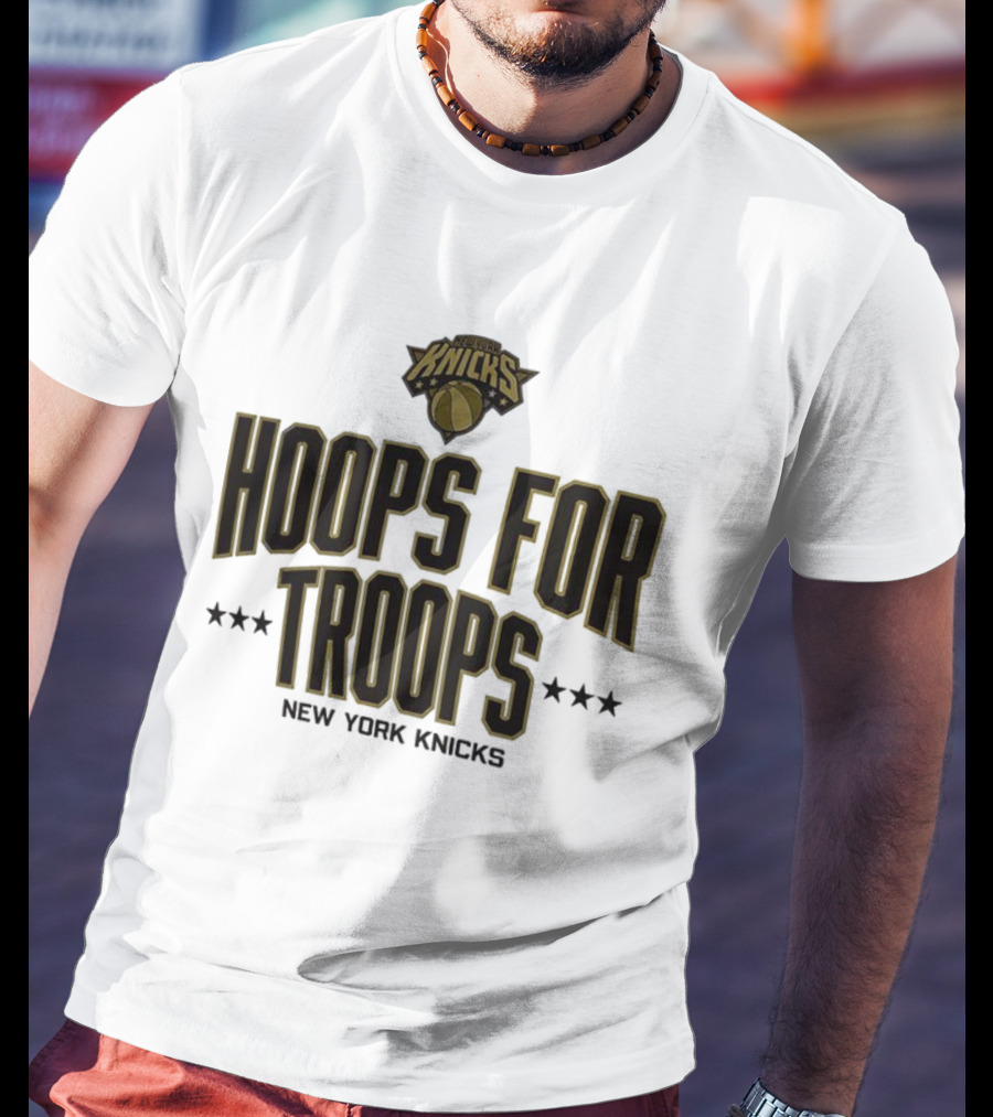 New York Knicks Hoops For Troops NBA Event Stars T-Shirt
