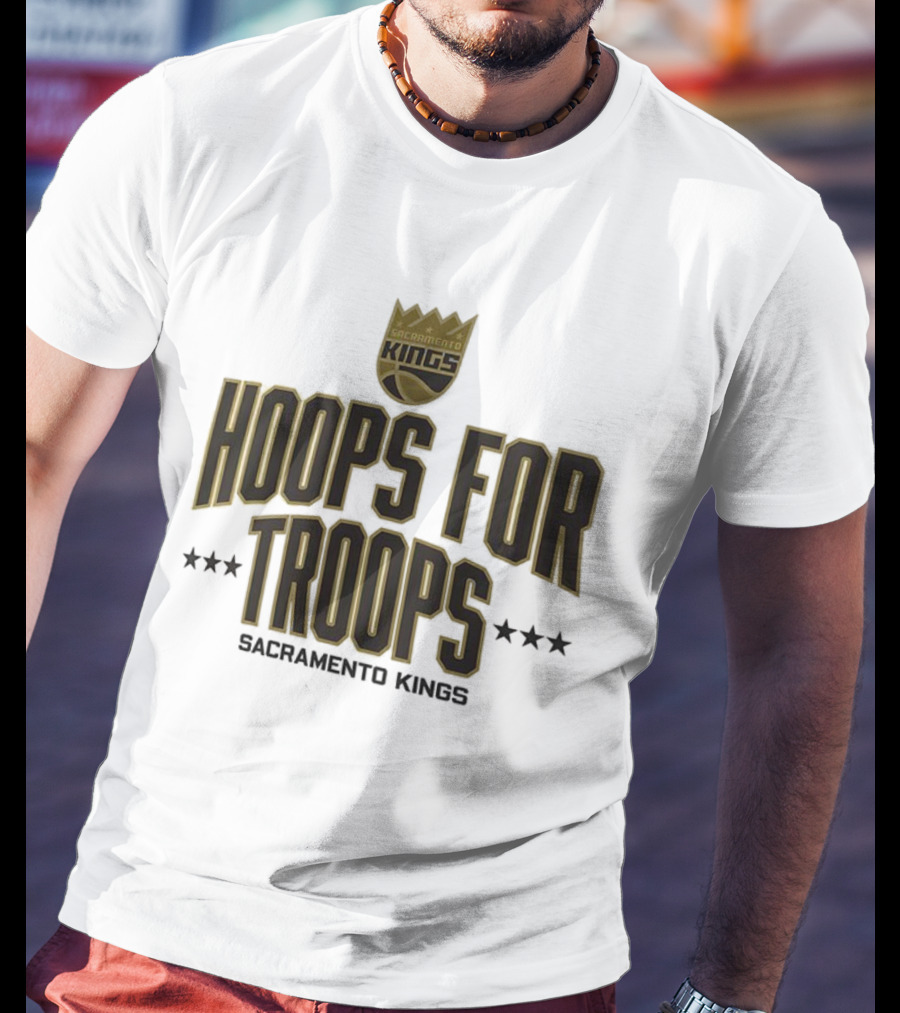 Sacramento Kings Hoops For Troops Basketball Support T-Shirt