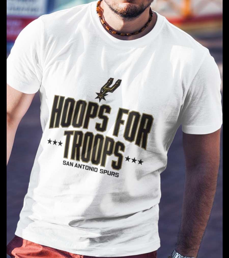 San Antonio Spurs Hoops For Troops Stars Basketball Team Event T-Shirt