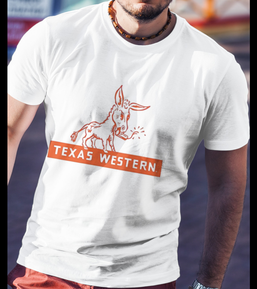 Texas Western Donkey Mascot Classic Vintage Style T-Shirt