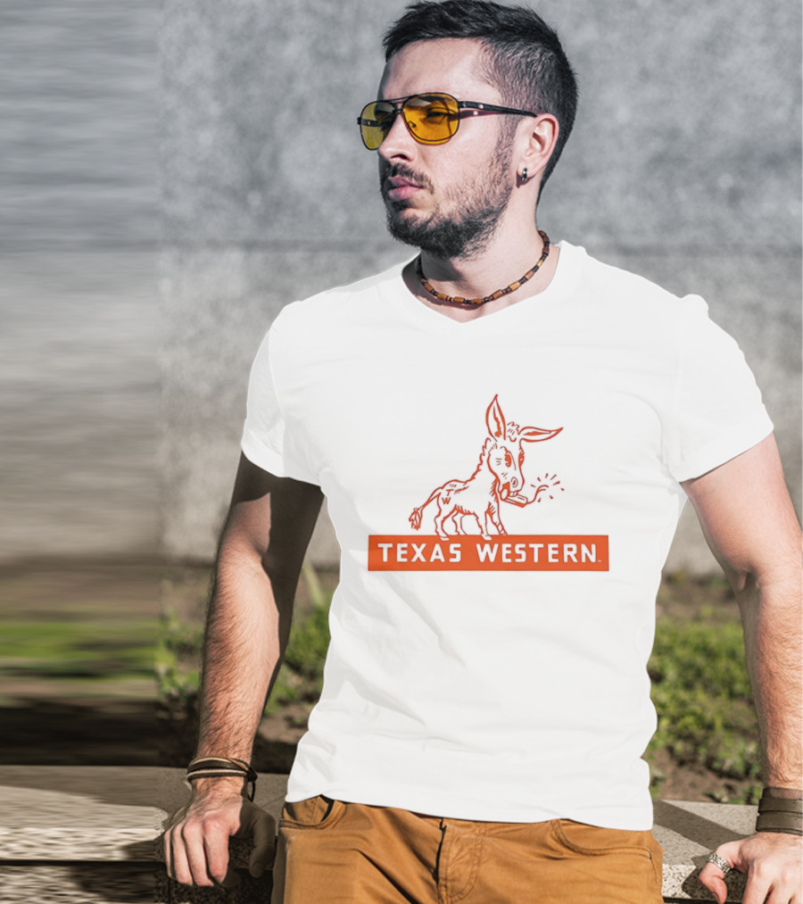 Texas Western Donkey Mascot Classic Vintage Style T-Shirt