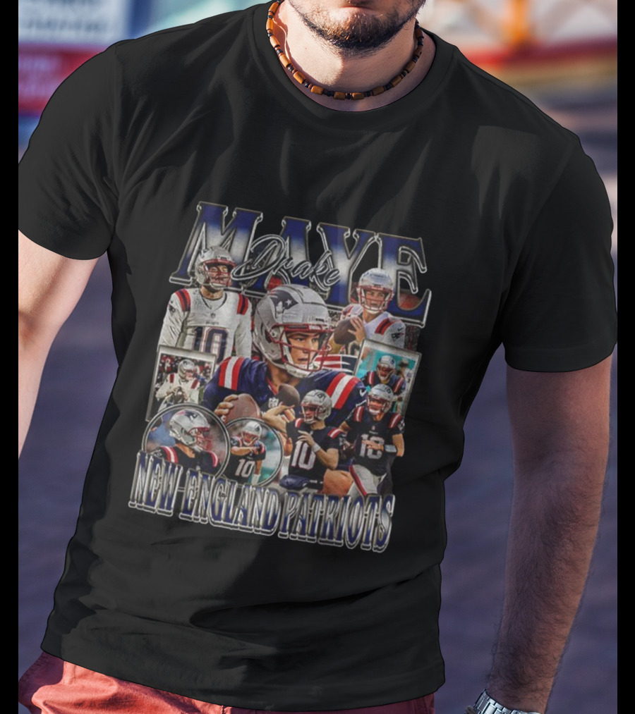 Drake Maye New England Patriots Football Player Tribute T-Shirt