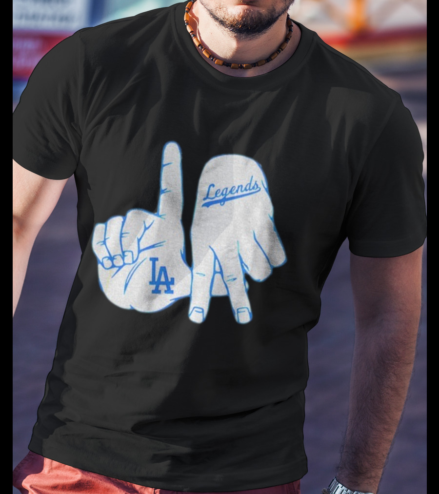 Los Angeles Dodgers Legends LA Hand Sign 2025 MLB Baseball T-Shirt