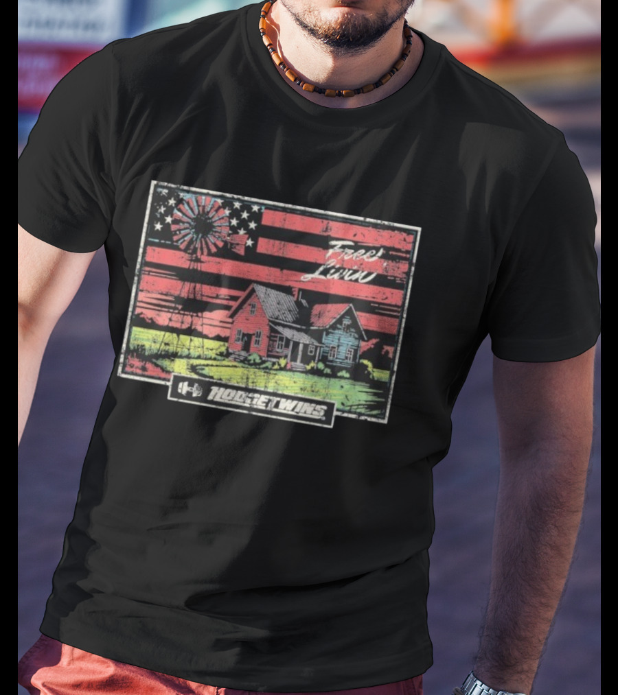 Hodgetwins Free Living American Flag T-Shirt